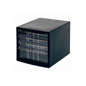 （まとめ買い）ナカバヤシ レターケース浅3深1黒A4E-S4B 【×2セット】