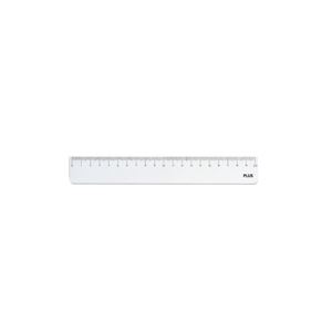 （まとめ買い）プラス 直定規 20cm×2mm厚 透明 【×20セット】