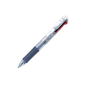 （まとめ買い）ゼブラ ZEBRA ボールペン クリップオンG 4色 B4A3-C透明 【×10セット】