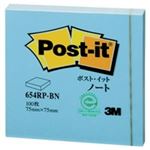 （まとめ買い）スリーエム 3M ポストイット 再生紙ノート 654RP-BN ブルー 【×20セット】
