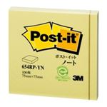 （まとめ買い）スリーエム 3M ポストイット 再生紙ノート 654RP-YN イエロー 【×20セット】