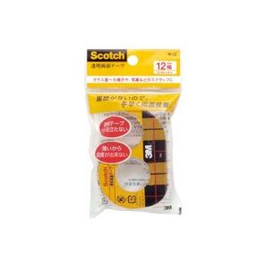 （まとめ買い）スリーエム 3M スコッチ 両面テープ W-12 12mm×6m 【×10セット】