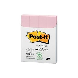 （まとめ買い）スリーエム 3M ポストイット 再生紙ふせん 560RP-P ピンク 【×10セット】