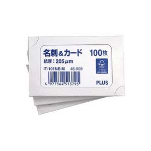 （まとめ買い）プラス 名刺＆カード FSC標準 IT-101NE-M 100枚 【×10セット】