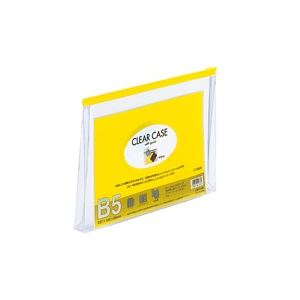 （まとめ買い）LIHITLAB クリアケース マチ付き F-73SM B5S 黄 【×10セット】