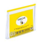 （まとめ買い）LIHITLAB クリアケース マチ付き F-73SM B5S 黄 【×10セット】