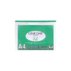（まとめ買い）LIHITLAB クリアケース F-74S A4S 緑 【×10セット】