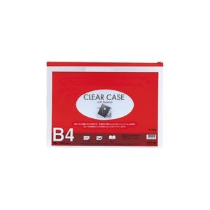 （まとめ買い）LIHITLAB クリアケース F-75S B4S 赤 【×10セット】