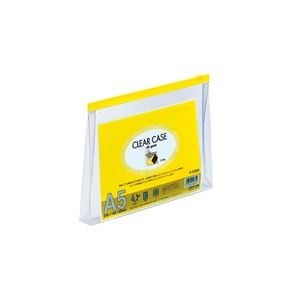 （まとめ買い）LIHITLAB クリアケース マチ付き F-72SM A5S 黄 【×10セット】