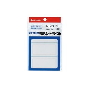 （まとめ買い）ニチバン マイタックラミネートラベル ML-211R 赤枠 【×20セット】