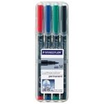 （まとめ買い）ステッドラー ルモカラー 317 WP4 油性細書 4色セット 【×3セット】