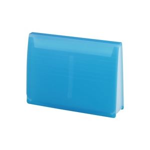 （まとめ買い）LIHITLAB エクスパンディングファイル A-5050-8 青 【×5セット】