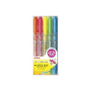 （まとめ買い）ゼブラ ZEBRA 蛍光オプテックス2 EZ 5色 WKT11-5C 【×10セット】
