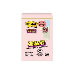 （まとめ買い）スリーエム 3M ポストイット強粘着500SS-RPP パステル ピンク 【×20セット】