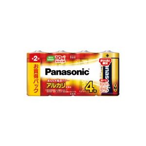 （まとめ買い）Panasonic パナソニック アルカリ乾電池 金 単2形(4本) LR14XJ/4SW 【×6セット】