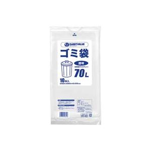 （まとめ買い）ジョインテックス ゴミ袋 LDD 透明 70L 10枚 N208J-70 【×10セット】