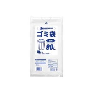 （まとめ買い）ジョインテックス ゴミ袋 LDD 透明 90L 10枚 N208J-90 【×10セット】