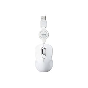 （まとめ買い）サンワサプライ ケーブル巻取り光学式マウスMA-MA6W 白 【×5セット】