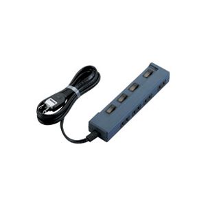 （まとめ買い）エレコム ELECOM OAタップ4個口 2m青 T-C02-2420BU 【×5セット】