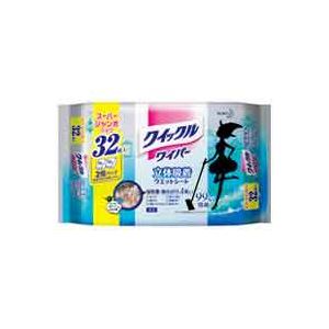 （まとめ買い）花王 クイックルワイパー 立体吸着ウエット 32枚 【×20セット】