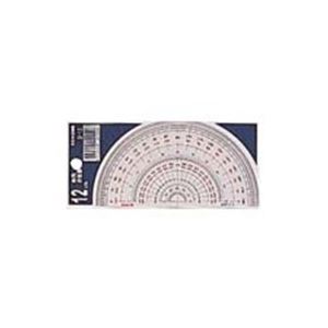 （まとめ買い）コンサイス 半円分度器 S-12 12cm 【×20セット】