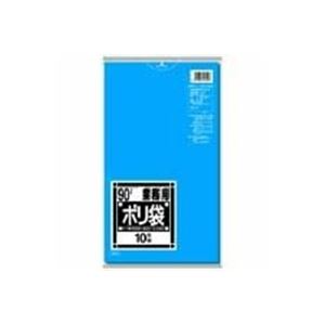 （まとめ買い）日本サニパック ポリゴミ袋 N-91 青 90L 10枚 【×10セット】