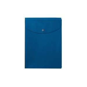 （まとめ買い）プラス ポケット付エンベロープ 縦型マチ付 青 【×20セット】