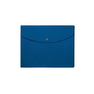 （まとめ買い）プラス ポケット付エンベロープ 横型マチ付 青 【×20セット】