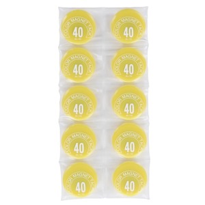 （まとめ買い）ミツヤ カラーマグネット MR-40 黄 40mm 10個 【×5セット】