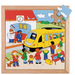 木製ジグソー（駅）