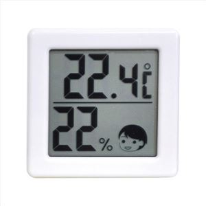 小さいデジタル温湿度計ホワイト 396-10M