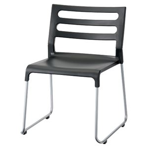 （まとめ買い）サンケイ 会議イス 超軽量スタッキングチェア CM378-MS ブラック 【×6セット】