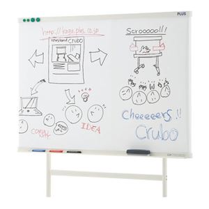 【組立設置費込】プラス ホワイトボード クルボ脚付 CB-R340 WH