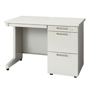 プラス 片袖机 RJ-107A-3 LGY エルグレー 引出A