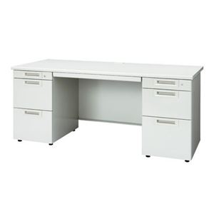プラス 両袖机 RJ-167D-33 WH ホワイト