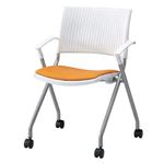 ジョインテックス 会議イス FJC-K6AL OR オレンジ 肘付