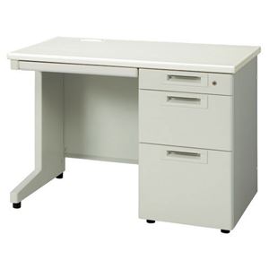 プラス 片袖机 RJ-106D-3 LGY エルグレー 引出D