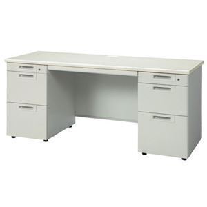プラス 両袖机 RJ-166D-33 LGY エルグレー