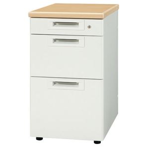 プラス 脇机3段 RJ-046D-3 ホワイトメープル 引出D