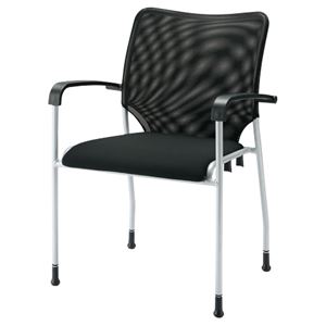 【組立設置費込】ジョインテックス 会議イス GK-A31MR ブラック 肘付