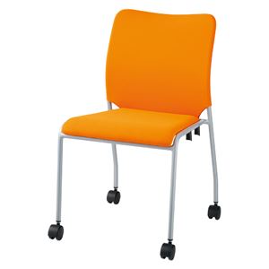 【組立設置費込】ジョインテックス 会議イス GK-30R オレンジ 肘無キャスタ付