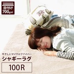 ラグマット 洗える 円形（直径100cm） アイボリーホワイト 【やさしいマイクロファイバーシャギーラグ】 〔北欧風 丸洗い カーペット 丸型 サークル〕