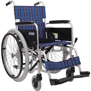 カワムラ 車椅子 座幅40CM シート色紺チェック KA10240A3