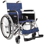 カワムラ 車椅子 座幅40CM シート色紺チェック KA10240A3