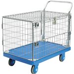 カナツー 静音PLA300網-蓋付樹脂製運搬車 PLA300AMIM1FT