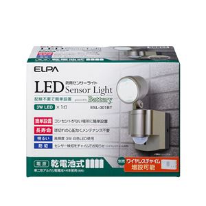 ELPA(エルパ) 屋外用LEDセンサーライト 乾電池 3wLED 1灯 ESL-301BT