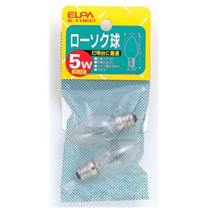 （業務用セット） ELPA ローソク球 電球 5W E12 クリア 2個入 G-11H（C） 【×20セット】