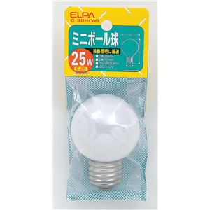 （業務用セット） ELPA ミニボール球 電球 25W E26 G50 ホワイト G-80H（W） 【×25セット】