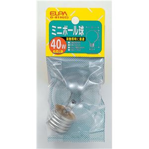 （業務用セット） ELPA ミニボール球 電球 40W E26 G50 クリア G-81H（C） 【×25セット】