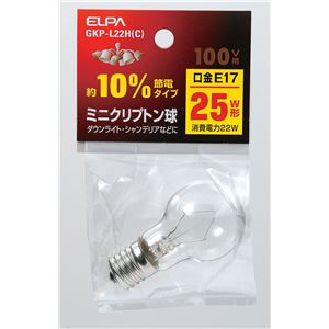 （業務用セット） ELPA ミニクリプトン球 電球 25W形 E17 クリア GKP-L22H（C） 【×30セット】